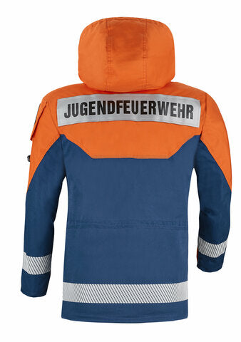 Watex Jugendfeuerwehrparka orange-blau mit Nässesperre - Seitenansicht - imagen 3