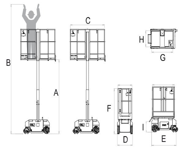 Bravi Leonardo HD Outdoor | Mobile Arbeitsbühne bis 5m - Bravi - Arbeitsbühnen - MTN Shop DACH
