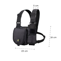 TEE-UU CHEST MOLLE Funkgeräte-Harnisch Schwarz - Vorderseite gefüllt Details – zweites Bild