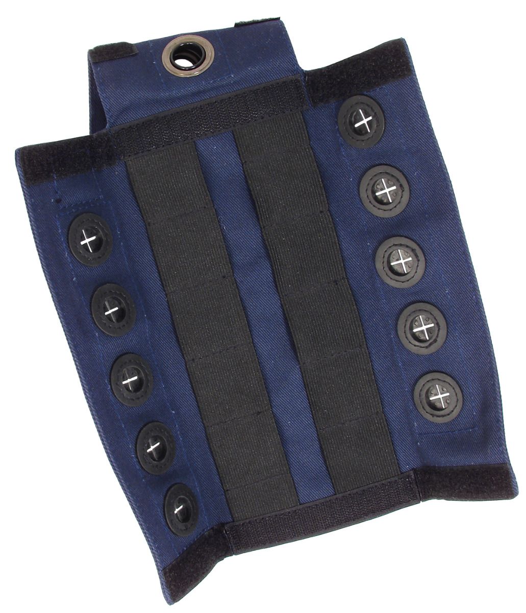 TEE-UU CHECKER POUCH Manschette Blau - Geöffnet leer mit Elastikschlaufen - imagen 4