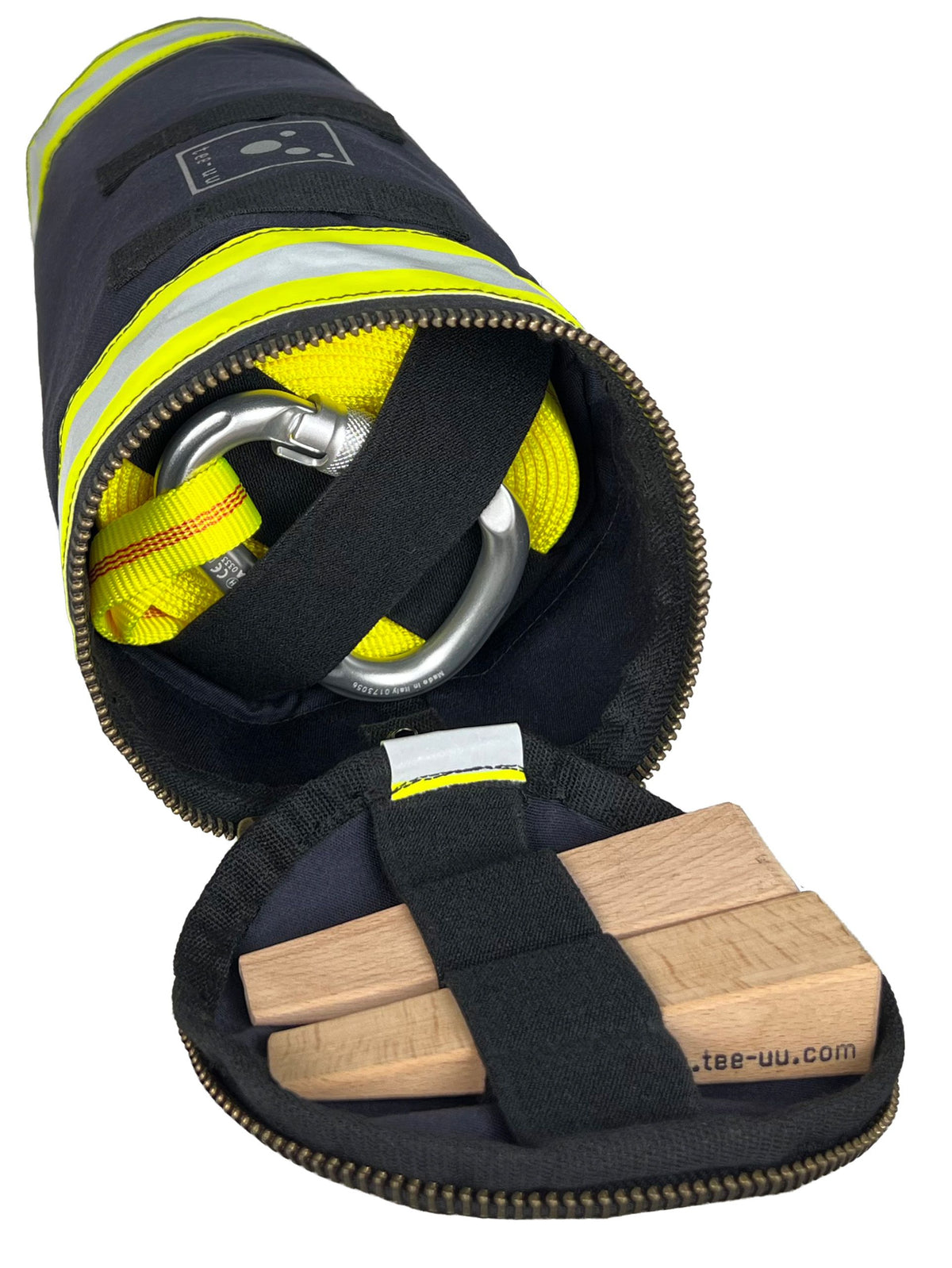 TEE-UU VARIO Feuerwehrmehrzweckbeutel mit geöffnetem Deckel, Keile in der Halterung des Hilfsmittelfachs. - imagen 2