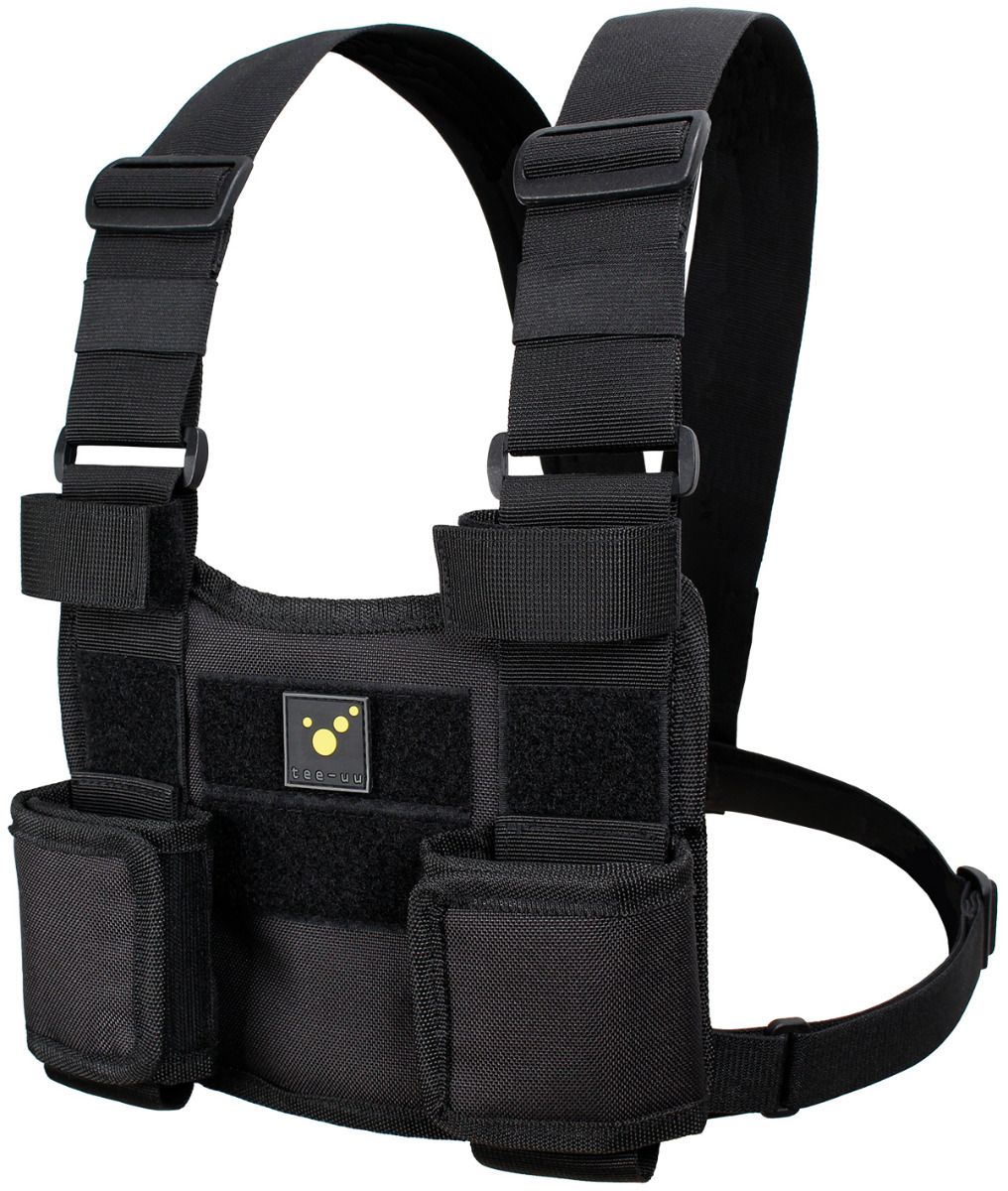 TEE-UU CHEST TWIN Funkgeräte-Harnisch Schwarz - Vorderseite leer mit Logo - imagen 5