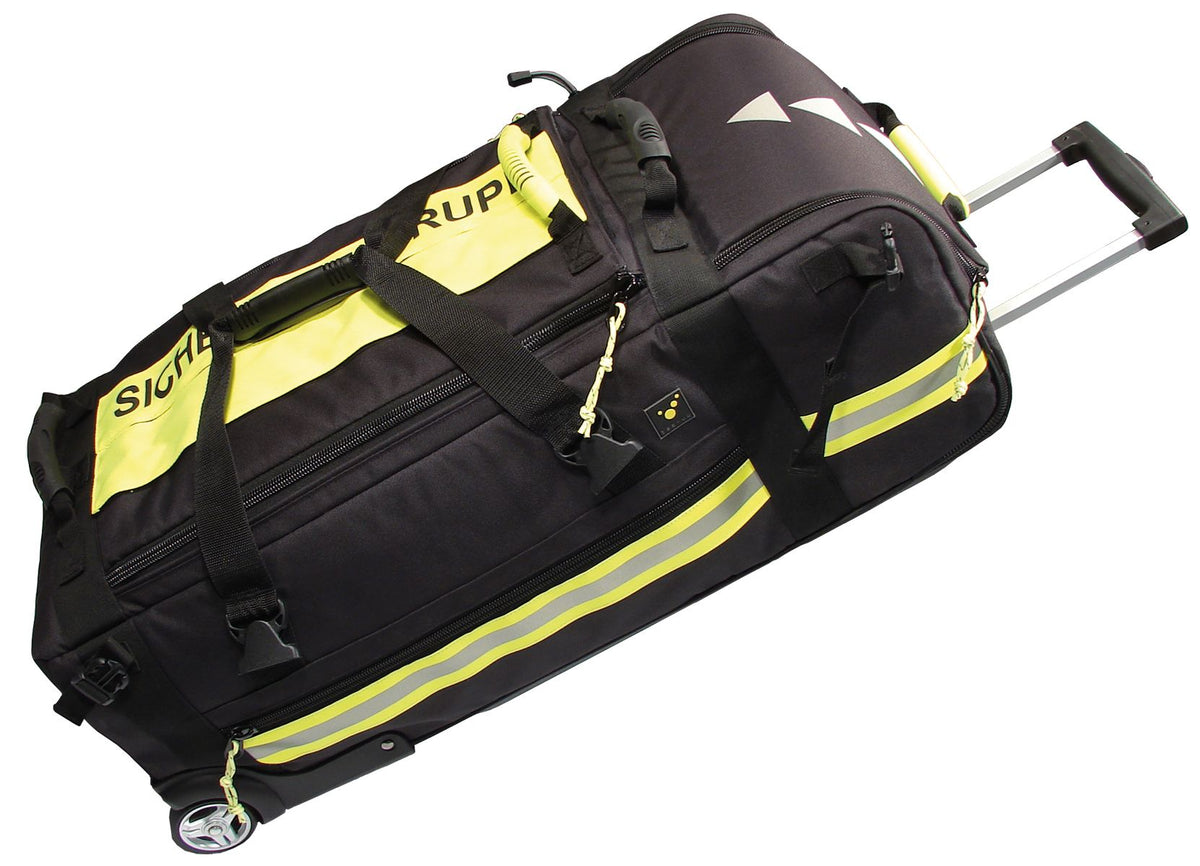 TEE-UU GEARBAG PRO Sicherheitstrupptasche video - Schwarze TEE-UU Sicherheitstrupptasche mit gelben Reflektoren, Rollen und Teleskopgriff. - 4721-9005 - imagen 4