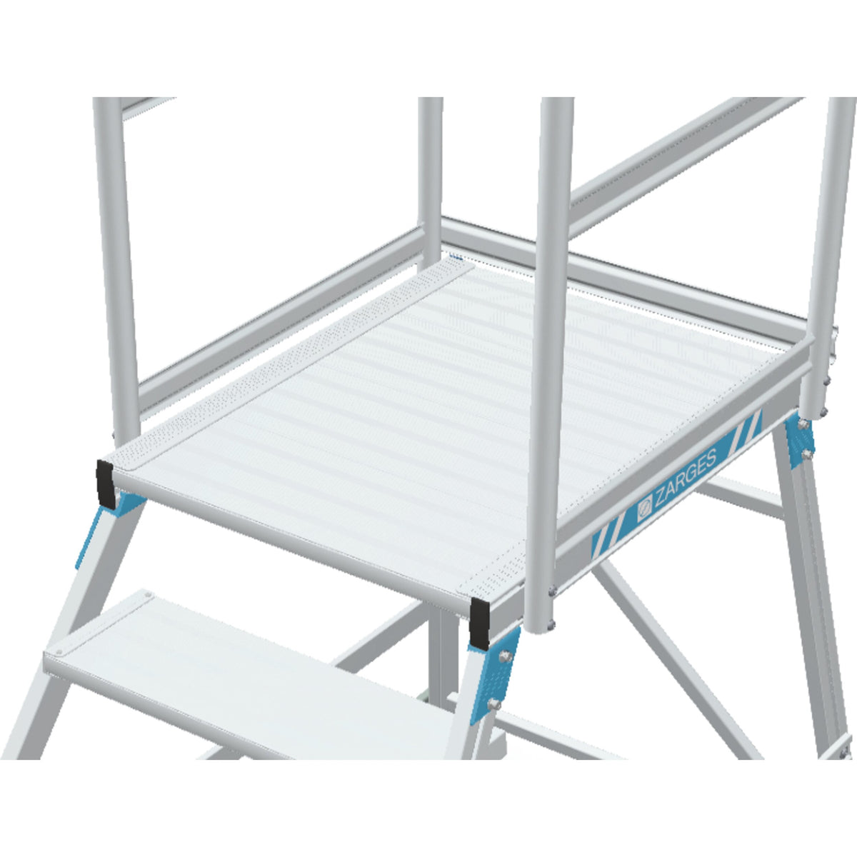 Podesttreppe, fahrbar, einseitig begehbar, mit Leichtmetall-Stufen und Plattform Detailbild Zarges - imagen 2