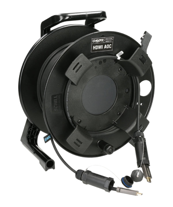 Klotz HDMI 2.1 AOC Drum - активний оптичний кабель броньований - штекер із захисними ковпачками - Klotz - HDMI 2.1 AOC, броньований sw 50m - Кабелі - MTN Shop DACH
