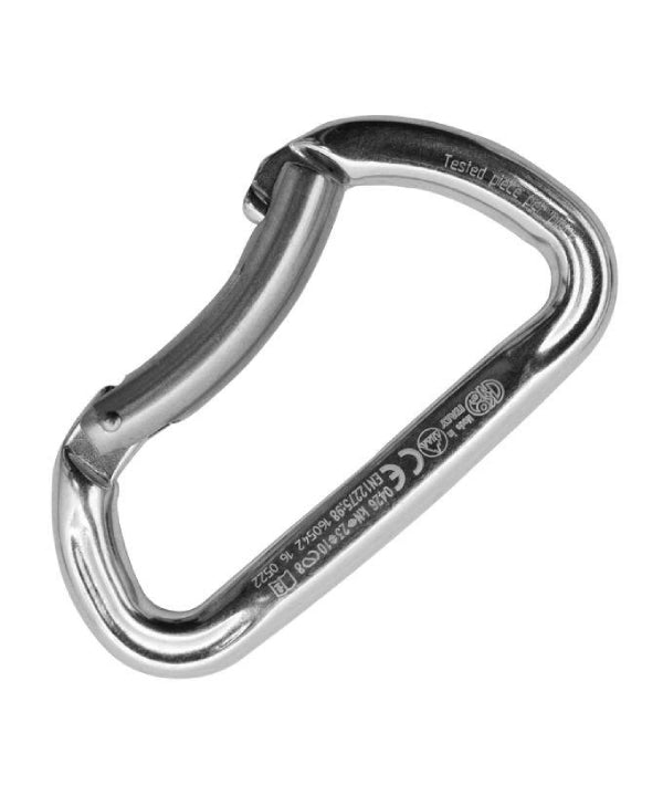 KONG - алюмінієвий карабін TRAPPER - BENT GATE - бланк - карабін з замком на застібку і вигнутим люціном. – Тепер доступний у MTN Shop DE.