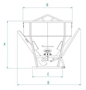 Boscaro Betonkübel mit zentraler und seitlicher Entladung mit Staplertaschen CL-ST - imagen 2