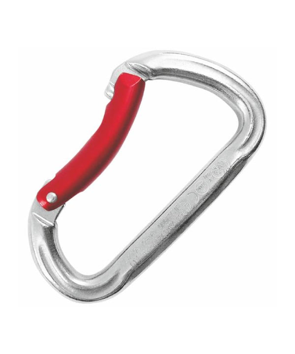 KONG - Stahlkarabiner INDOOR bent - blank/rot (VE=10 Stü) - Kong - Karabiner - MTN Shop DACH