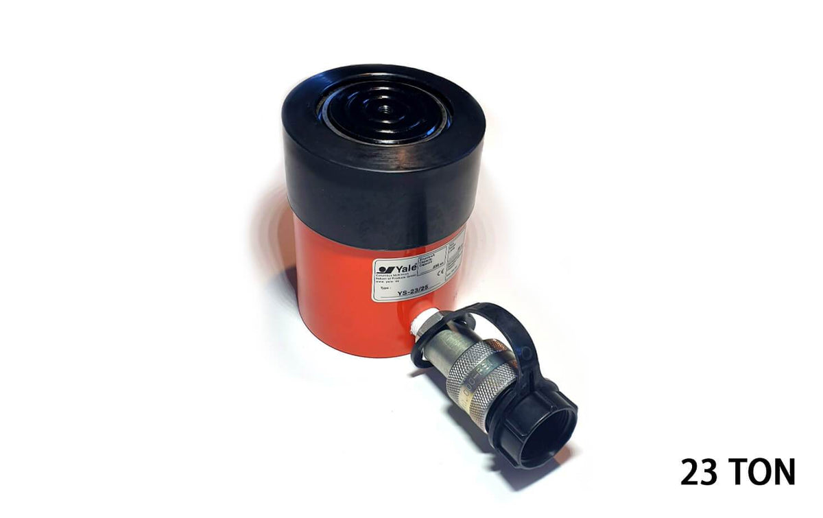 Yale Hydraulik Universal-Zylinder YS – Diese robusten Hydraulikzylinder zeichnen sich durch eine extrem gute Seitenlastverträglichkeit aus und sind sehr handlich, da sie über Federrückzug und nur einen Schlauchanschluss verfügen.Universal-Zylinder sind für alle Arbeiten einsetzbar, bei denen es auf hohe Kraft und geringe Abmessungen ankommt, wie z.B. Auspressen von Wellen, Richten von Schweißkonstruktionen, Anheben, Ausrichten, Abstützen, Wiegen etc. bzw. für alle universellen Montage- und Reparaturarbeiten - imagen 5