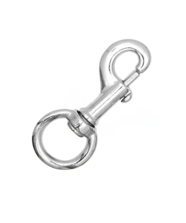 KONG - bronze Bolzenkarabiner mit Wirbel SNAP – Schnappkarabiner für Lederwaren (Taschen, Leinen, Pferdegeschirre) in der Version Rotmessing vernickelt oder naturfarbig erhältlich. – Jetzt erhältlich im MTN Shop DE.