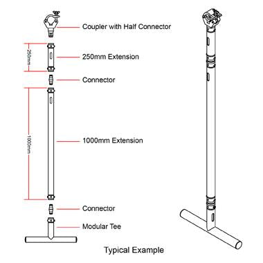 Doughty Modular Drop Arm Adj. Verlängerung für Bühnenbeleuchtung Rigging - Doughty Engineering - Rigging-Geräte - MTN Shop DACH