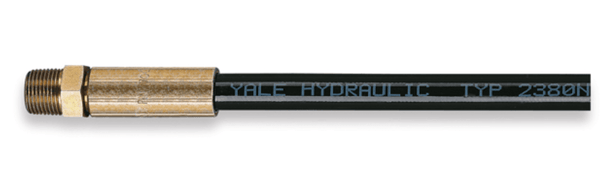 Yale Hydraulik-Schläuche HHC – Diese Thermoplast-Hochdruck-Hydraulikschläuche sind von höchster Qualität und Haltbarkeit. Die vierlagigen Schläuche verfügen über zwei Stahllagen, stabile Armaturen mit 19 mm Sechskant und einen abriebfesten Außenmantel. Die Volumenausdehnung ist äußerst gering. Hydraulikschläuche des HHC haben serienmäßig den passenden Kupplungsstecker CMY-1 – Jetzt erhältlich im MTN Shop DE.