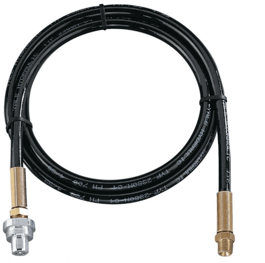 Yale Hydraulik-Schläuche HHC – Diese Thermoplast-Hochdruck-Hydraulikschläuche sind von höchster Qualität und Haltbarkeit. Die vierlagigen Schläuche verfügen über zwei Stahllagen, stabile Armaturen mit 19 mm Sechskant und einen abriebfesten Außenmantel. Die Volumenausdehnung ist äußerst gering. Hydraulikschläuche des HHC haben serienmäßig den passenden Kupplungsstecker CMY-1 – Jetzt erhältlich im MTN Shop DE.