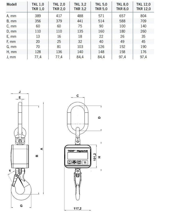 Yale TKR Kranhakenwaagen mit Digitalanzeige & Funkübertragung – Der Kranhakenwaagen TKR ist ein kompaktes Messgerät zur Ermittlung von Lasten an Hebezeugen. Es gibt auch das Modell TKL, das nur mit einem Standard-Digitalanzeigegerät geliefert wird. Sie können unter Verwendung von Anschlagmitteln der Güteklasse 8 zwischen Haken des Hebezeuges und der anzuhebenden Last angeschlagen werden. Der Kranhakenwaagen ist mit einer LCD-Anzeige ausgestattet. – Jetzt erhältlich im MTN Shop DE.