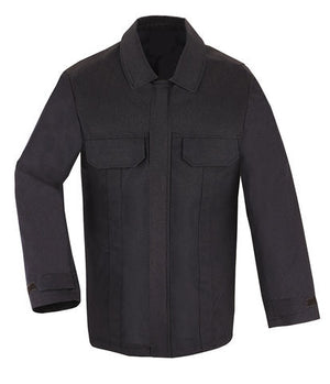 Dunkle Feuerwehr Dienstjacke ohne Reflexstreifen, Frontansicht