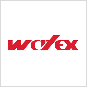 Logo vendor watex in red in a white background