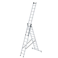 MUNK Sprossen-Mehrzweckleiter 3-teilig mit nivello®-Traverse und Wandlaufrollen – – Jetzt erhältlich im MTN Shop DE.