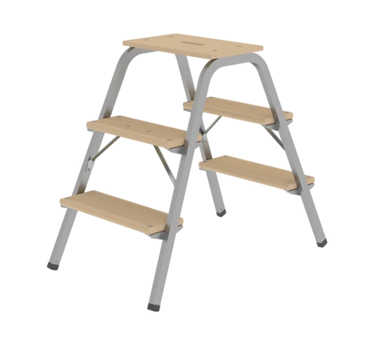 Munk Stahl-Holz-Tritt mit Bockrollen