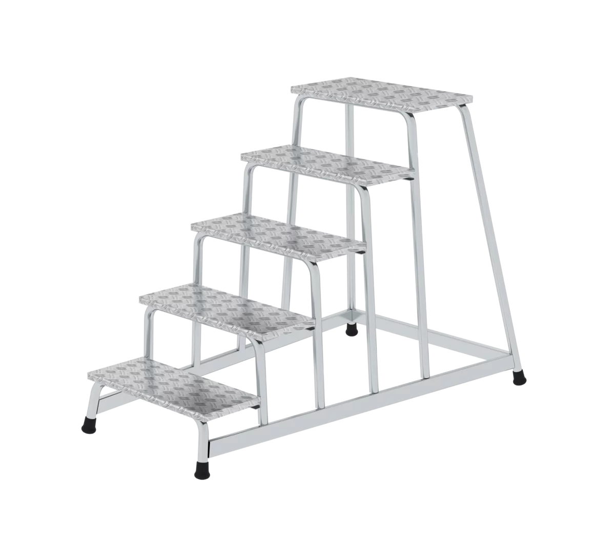 Munk Arbeitspodest starr – Munk Arbeitspodest starr | Arbeitspodest aus Aluminium | Stabile, verschweißte Rohrkonstruktion | 220 mm tiefe Stufen aus Aluminium-Warzenblech für einen sicheren Stand | Obere Trittfläche: 550 x 300 mm | Rutschfeste Kunststoffschuhe | Stufenabstand 200 mm | Maximale Belastung: 150 kg | Varianten von 1-5 Stufen – Jetzt erhältlich im MTN Shop DE.