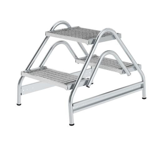 Munk Arbeitspodest beidseitig begehbar Stahl-Gitterrost