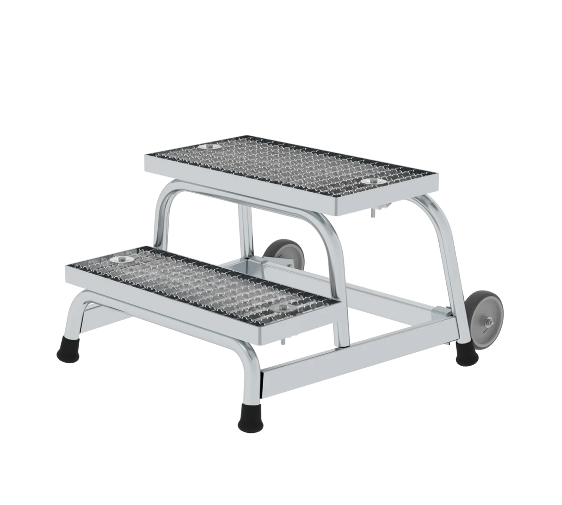 Munk Arbeitspodest starr Stahl-Gitterrost mit Rollen