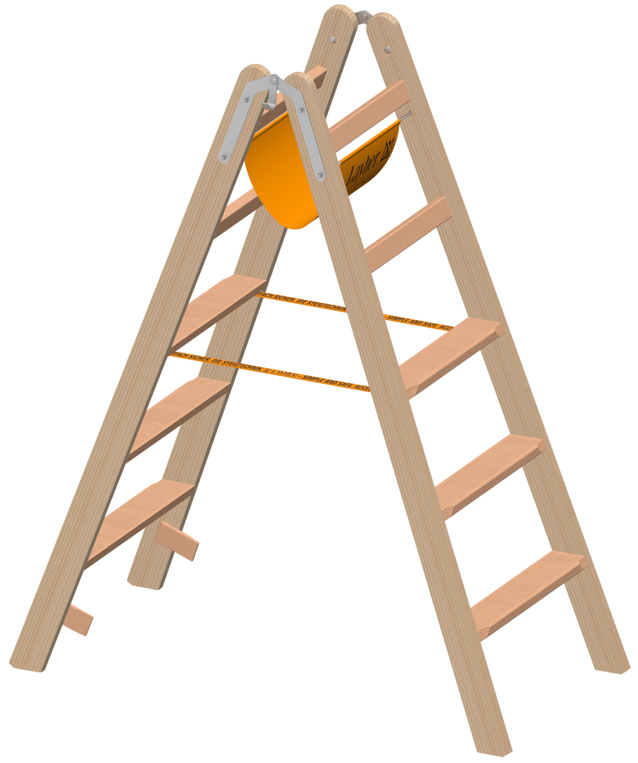 Layher Holzstehleiter mit Stufen