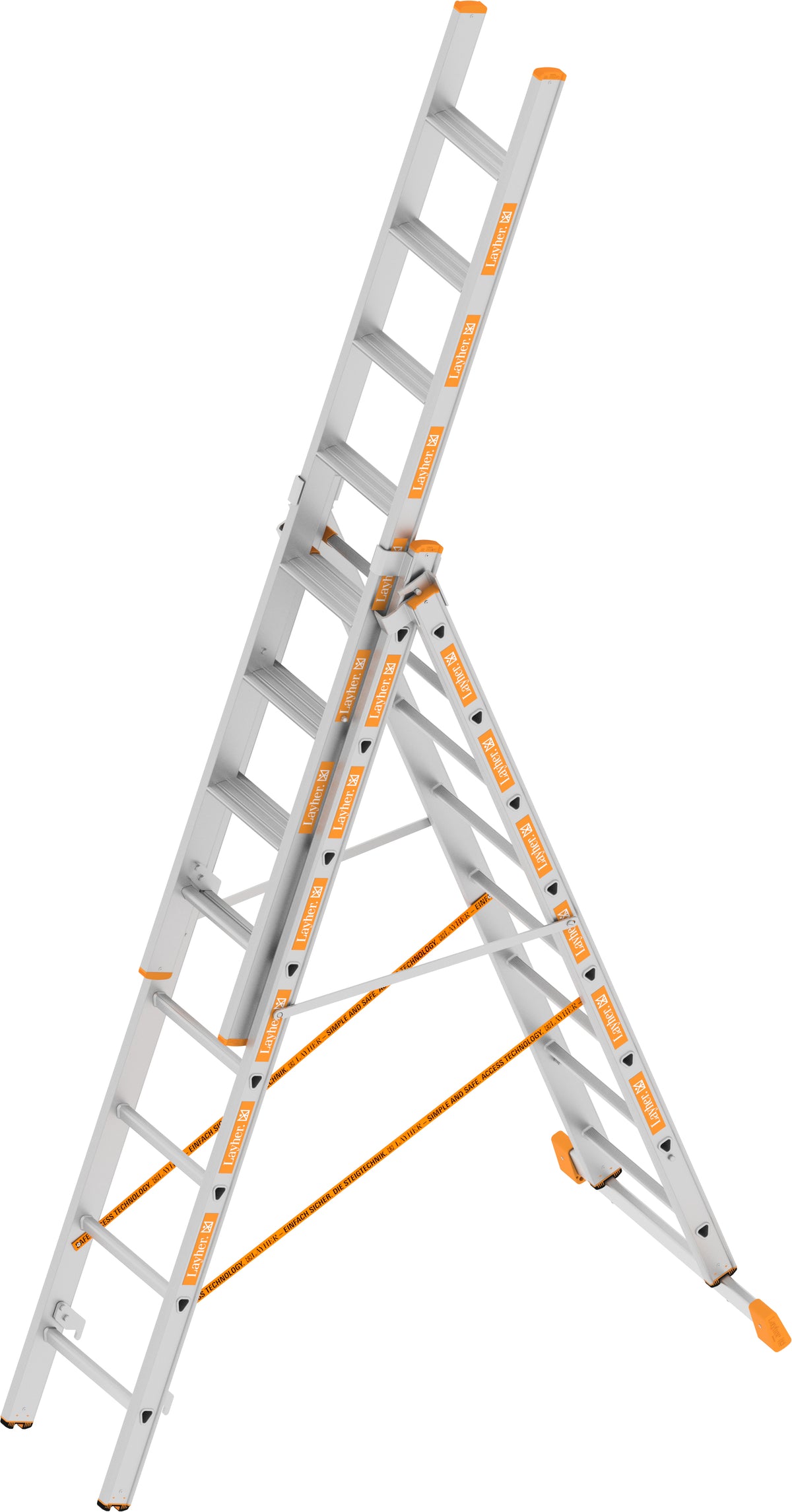 Layher Allzweckleiter 3-teilig mit Stufen TOPIC – Multifunktionale Leiter, schnell montierbar, sicherer Stand, flexible Einsatzmöglichkeiten. Ideal für alle Höhen! Jetzt bestellen! – Jetzt erhältlich im MTN Shop DE. - imagen 2