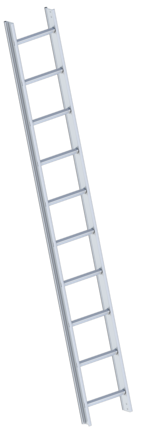 Layher Dachauflegeleiter 1051 gem. DIN 4567-4 – Aluminium natur / 10