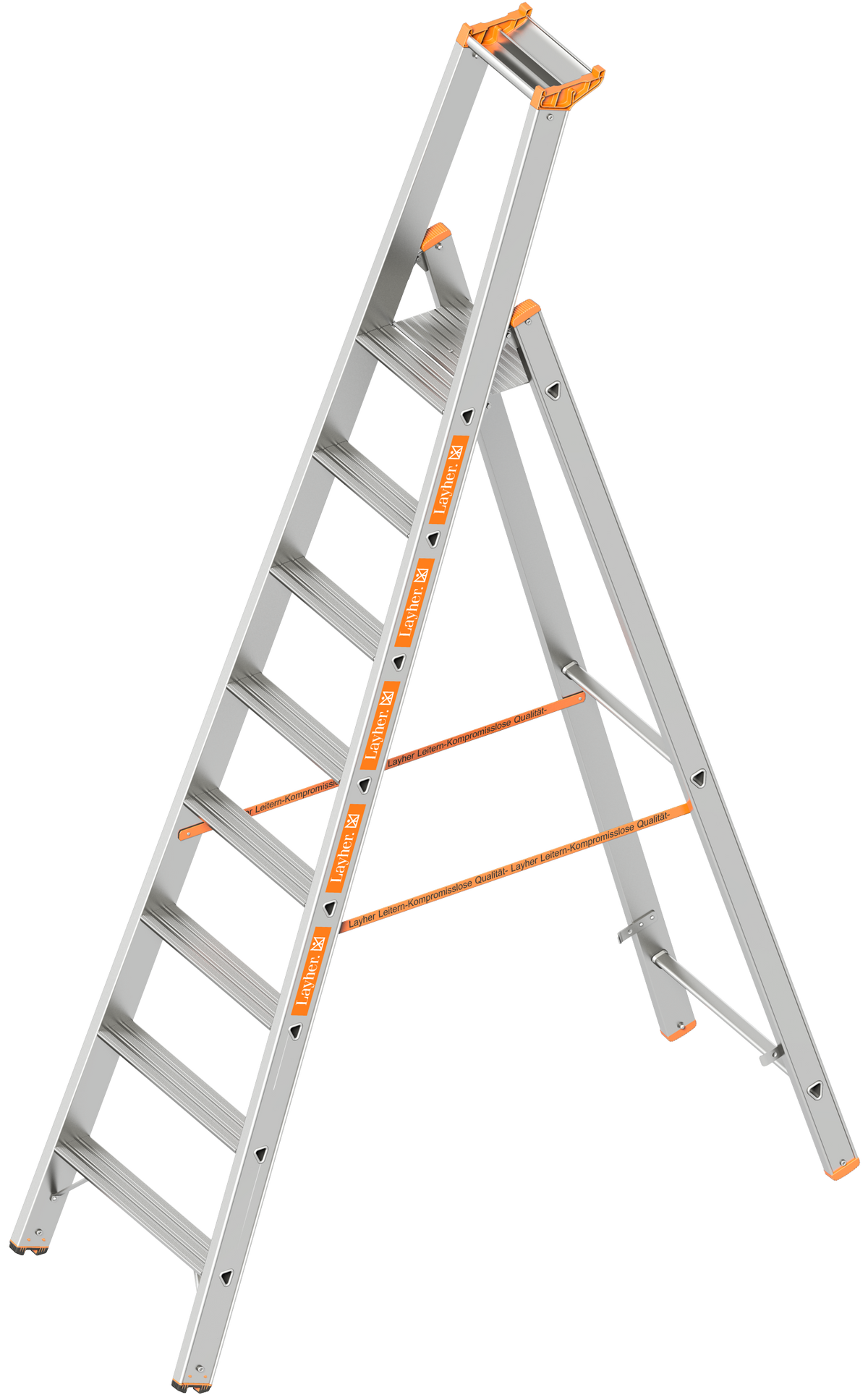 Layher Stufenstehleiter einseitig begehbar TOPIC – Robuste, einseitig begehbare Leiter mit sicherem Stand, großem Podest und optionaler Spreizsicherung. Jetzt sichern und bequem arbeiten! – Jetzt erhältlich im MTN Shop DE. - imagen 6