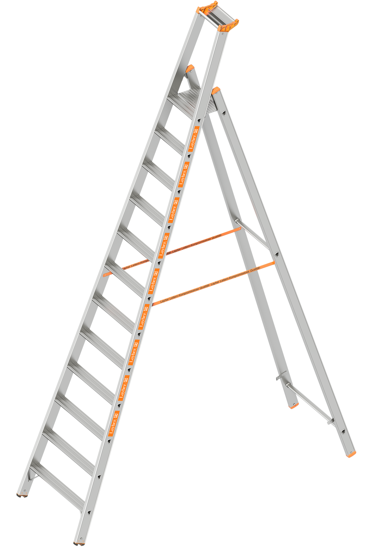 Layher Stufenstehleiter einseitig begehbar TOPIC – Robuste, einseitig begehbare Leiter mit sicherem Stand, großem Podest und optionaler Spreizsicherung. Jetzt sichern und bequem arbeiten! – Jetzt erhältlich im MTN Shop DE. - imagen 9