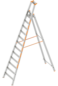 Layher Stufenstehleiter einseitig begehbar TOPIC – Robuste, einseitig begehbare Leiter mit sicherem Stand, großem Podest und optionaler Spreizsicherung. Jetzt sichern und bequem arbeiten! – Jetzt erhältlich im MTN Shop DE. - imagen 9