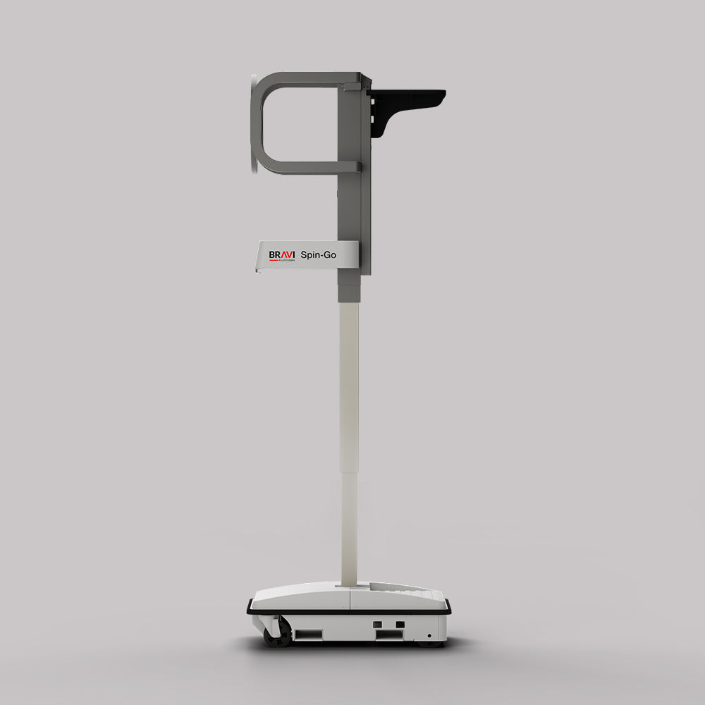 Bravi Spin-Go mobile Kommissionierplattform in Seitenansicht auf grauem Hintergrund
 - imagen 9