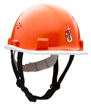 VOSS Jugendfeuerwehrhelm in Orange mit schwarzem Kinnriemen und dem bunten Jugendfeuerwehr-Logo auf der Stirnseite. - imagen 4