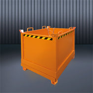 Eichinger Klappbodenbehälter Typ 2039 für Stapler in Orange.