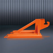Eichinger Rangierhilfe für Abrollcontainer Typ 2120 in Orange vor dunkler Wand.