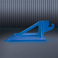 Seitenansicht der Eichinger Rangierhilfe für Abrollcontainer Typ 2120 in Blau. - imagen 4