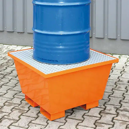 Stahlfass auf kompakter Eichinger Auffangwanne 3010 mit verzinktem Gitterrost - imagen 15