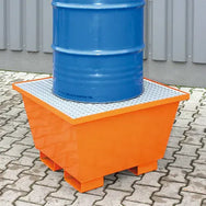 Stahlfass auf kompakter Eichinger Auffangwanne 3010 mit verzinktem Gitterrost - imagen 15