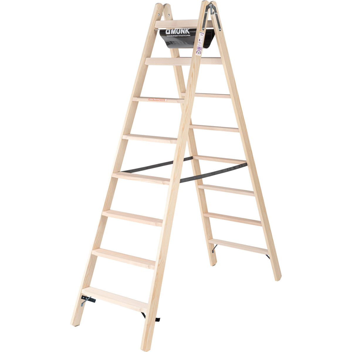 Munk Stufen-Stehleiter Holz beidseitig begehbar – – Jetzt erhältlich im MTN Shop DE.