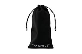 Univet Mikrofaser-Etui für Schutzbrillen, schwarz, mit Zugband.