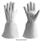 Askö FAHNENTRÄGER Handschuh aus weißem Ziegenleder