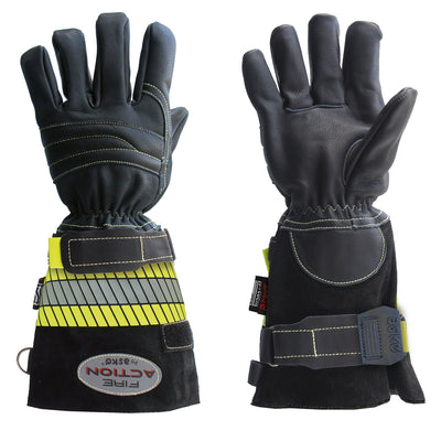 Askö FIRE ACTION Feuerwehrhandschuh mit langer Stulpe in Schwarz