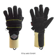 Askö Patriot® Flame Fighter Feuerwehrhandschuh mit Strickbund in Schwarz