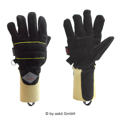Askö Patriot® Flame Fighter Feuerwehrhandschuh mit Strickbund in Schwarz