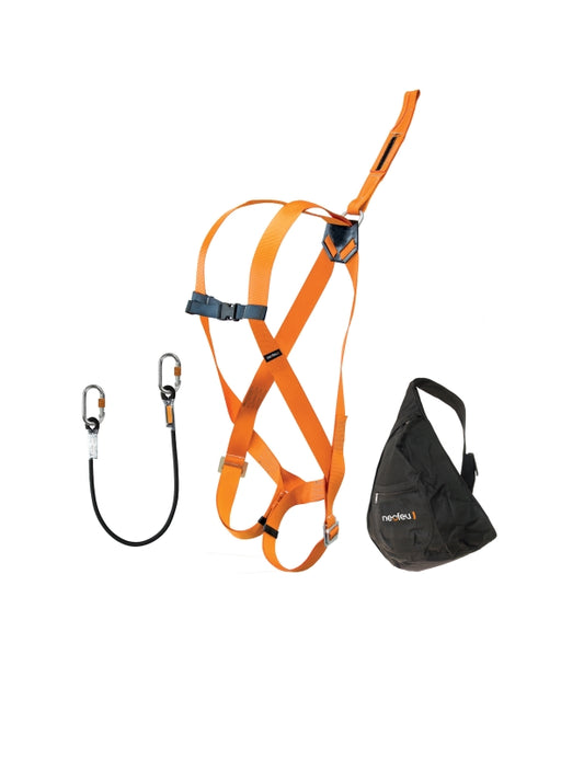Neofeu-Hubarbeitsbühnen-Set – Für sicheres Arbeiten auf Hubarbeitsbühnen. Mit zertifiziertem Verbindungsmittel und zugelassenem Anschlagpunkt. Entdecken Sie mehr in unserer Kollektion! – Jetzt erhältlich im MTN Shop DE.