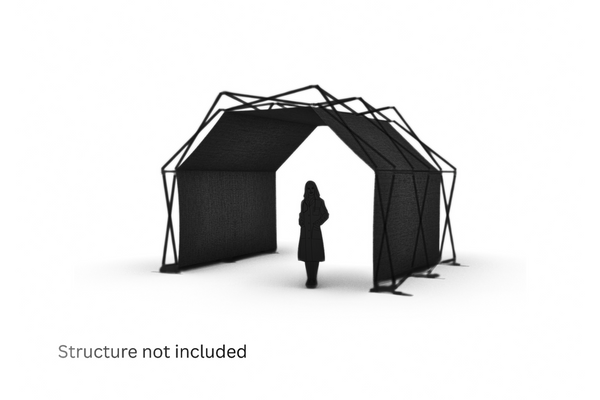 3D-візуалізація Konligo чорної внутрішньої мембрани Arko470 із посиланням на людський масштаб, тепер доступна на MTN SHOP US.