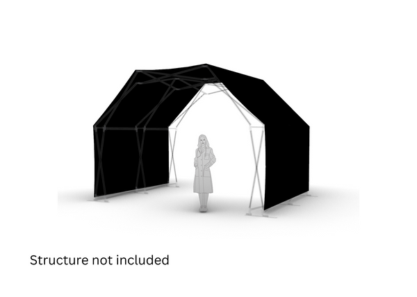 3D-візуалізація Konligo чорної зовнішньої мембрани Arko470 із посиланням на людський масштаб, тепер доступна на MTN SHOP US.