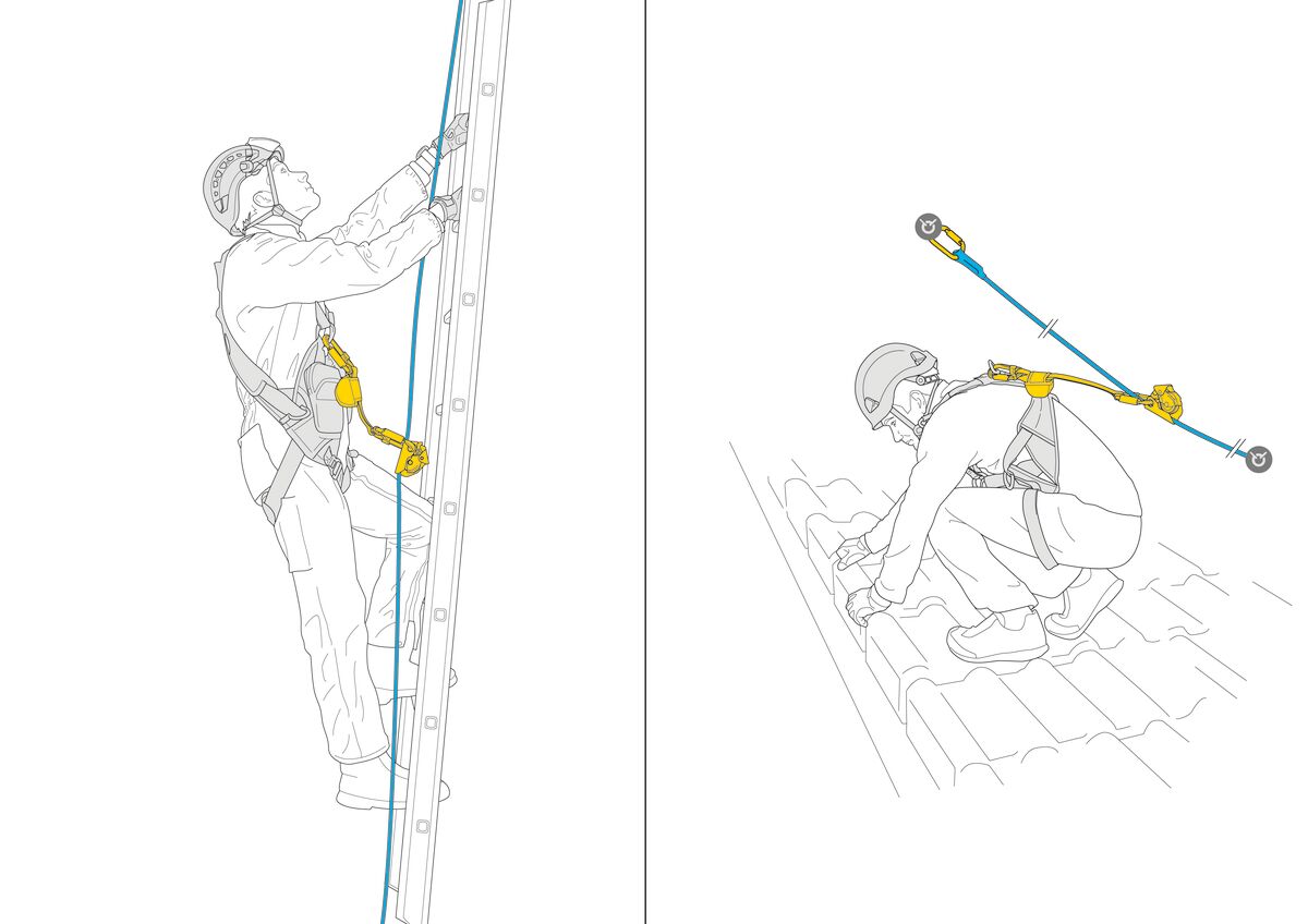 Petzl ASAP kombiniert mit ASAP'SORBER 20 oder 40, je nach gewünschter Falldistanz oder Arbeitsraum. - imagen 6