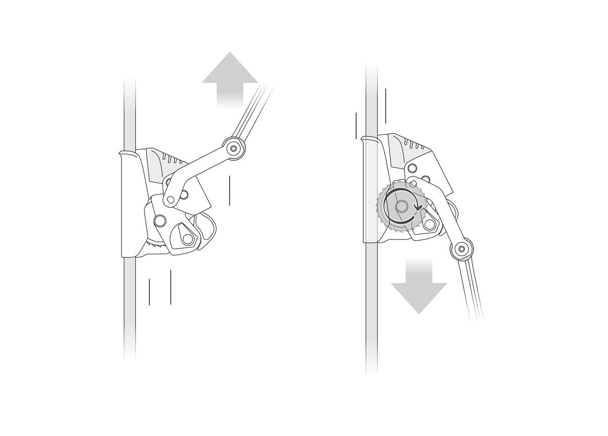 Petzl ASAP LOCK bewegt sich frei am Seil, ohne manuelle Bedienung. - imagen 5