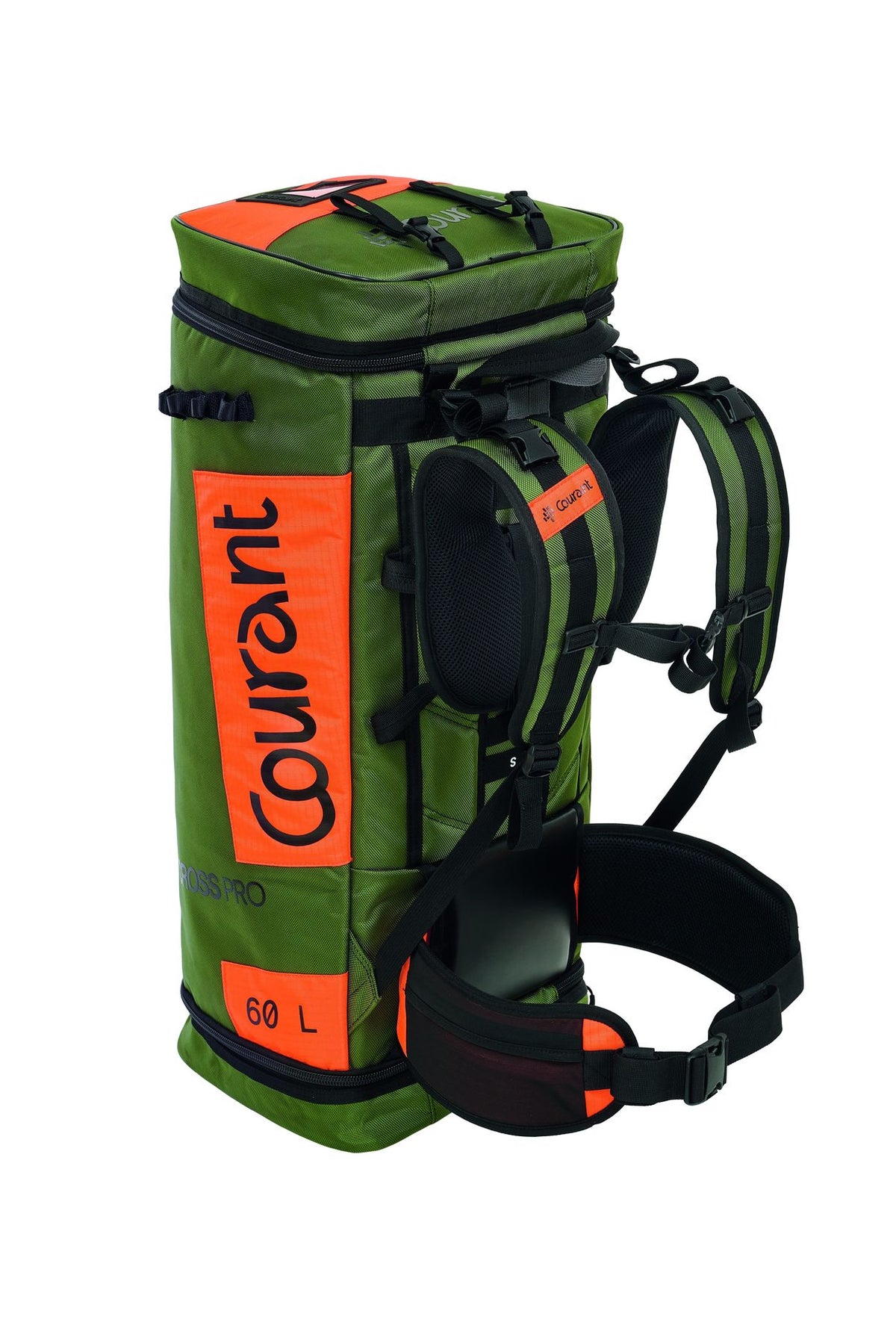 Courant CROSS PRO, Khaki/Orange, auf dem Rücken getragen. - imagen 12